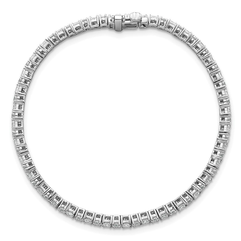 14K White Gold Wg Vs+ F+ Lab Grown Princess And Round Diamond Tennis Bracelet