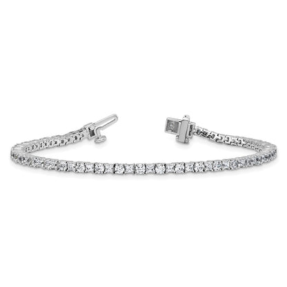 14K White Gold Wg Vs+ F+ Lab Grown Princess And Round Diamond Tennis Bracelet