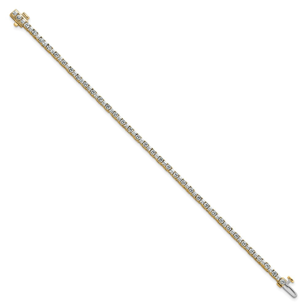 14K Yellow Gold Vs/Si+ G+ Lab Grown Princess And Round Diamond Tennis Bracelet