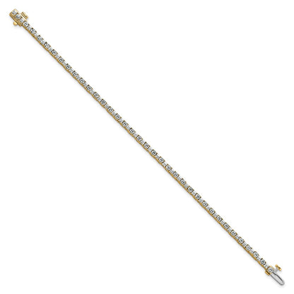 14K Yellow Gold Vs/Si+ G+ Lab Grown Princess And Round Diamond Tennis Bracelet