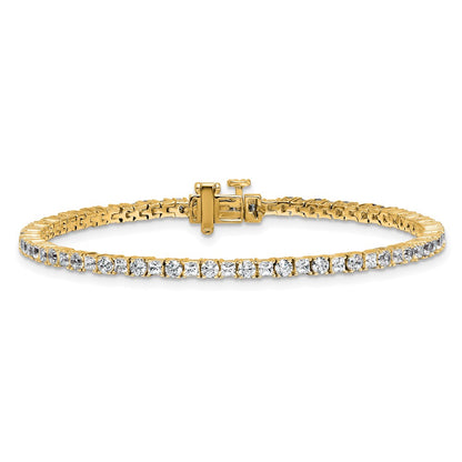 14K Yellow Gold Vs/Si Fgh Cert. Lab Grown Princess And Round Diamond Tennis Bracelet