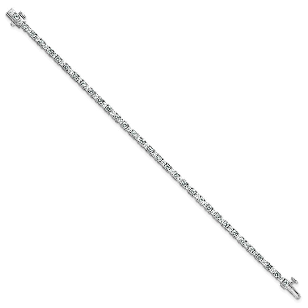 14K White Gold 5 Carat Lab Grown Diamond Vs+ F+ Complete Princess And Round Tennis Bracelet