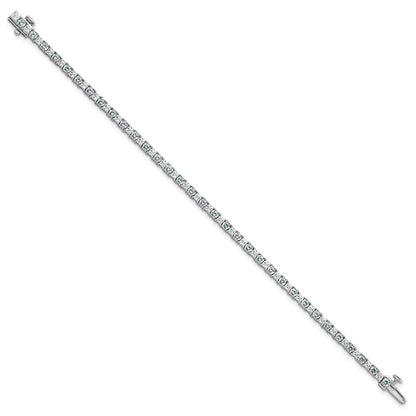 14K White Gold 5 Carat Lab Grown Diamond Vs+ F+ Complete Princess And Round Tennis Bracelet