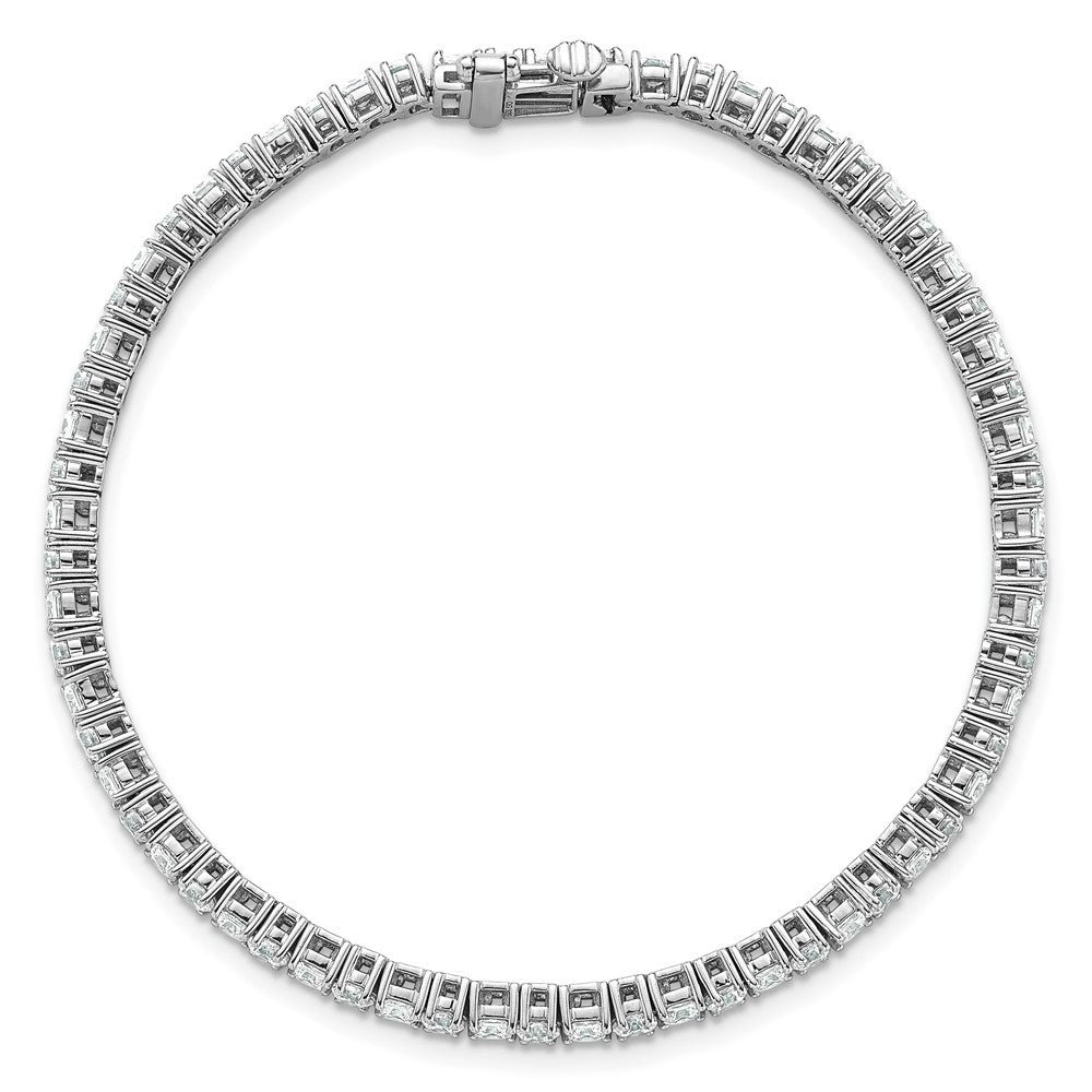 14K White Gold 5 Carat Lab Grown Diamond Vs+ F+ Complete Princess And Round Tennis Bracelet