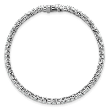 14K White Gold 5 Carat Lab Grown Diamond Vs/Si+ G+ Complete Princess And Round Tennis Bracelet