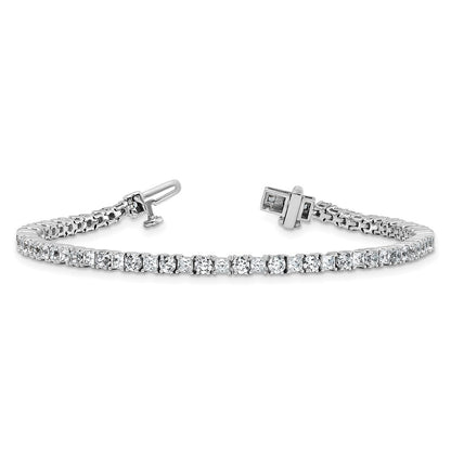 14K White Gold Wg Vs/Si Fgh Cert. Lab Grown Princess And Round Diamond Tennis Bracelet