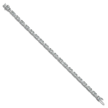 14K White Gold Wg Vs Def Cert. Lab Grown Princess And Round Diamond Tennis Bracelet