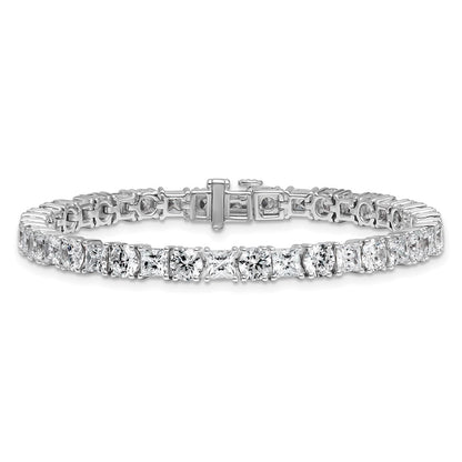14K White Gold Wg Vs Def Cert. Lab Grown Princess And Round Diamond Tennis Bracelet