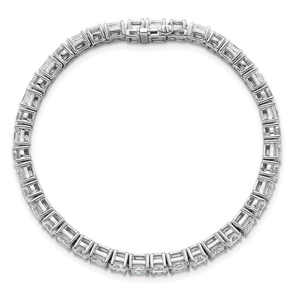 14K White Gold Wg Vs Def Cert. Lab Grown Princess And Round Diamond Tennis Bracelet