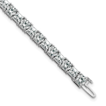 14K White Gold Wg Vs/Si Fgh Cert. Lab Grown Princess And Round Diamond Tennis Bracelet