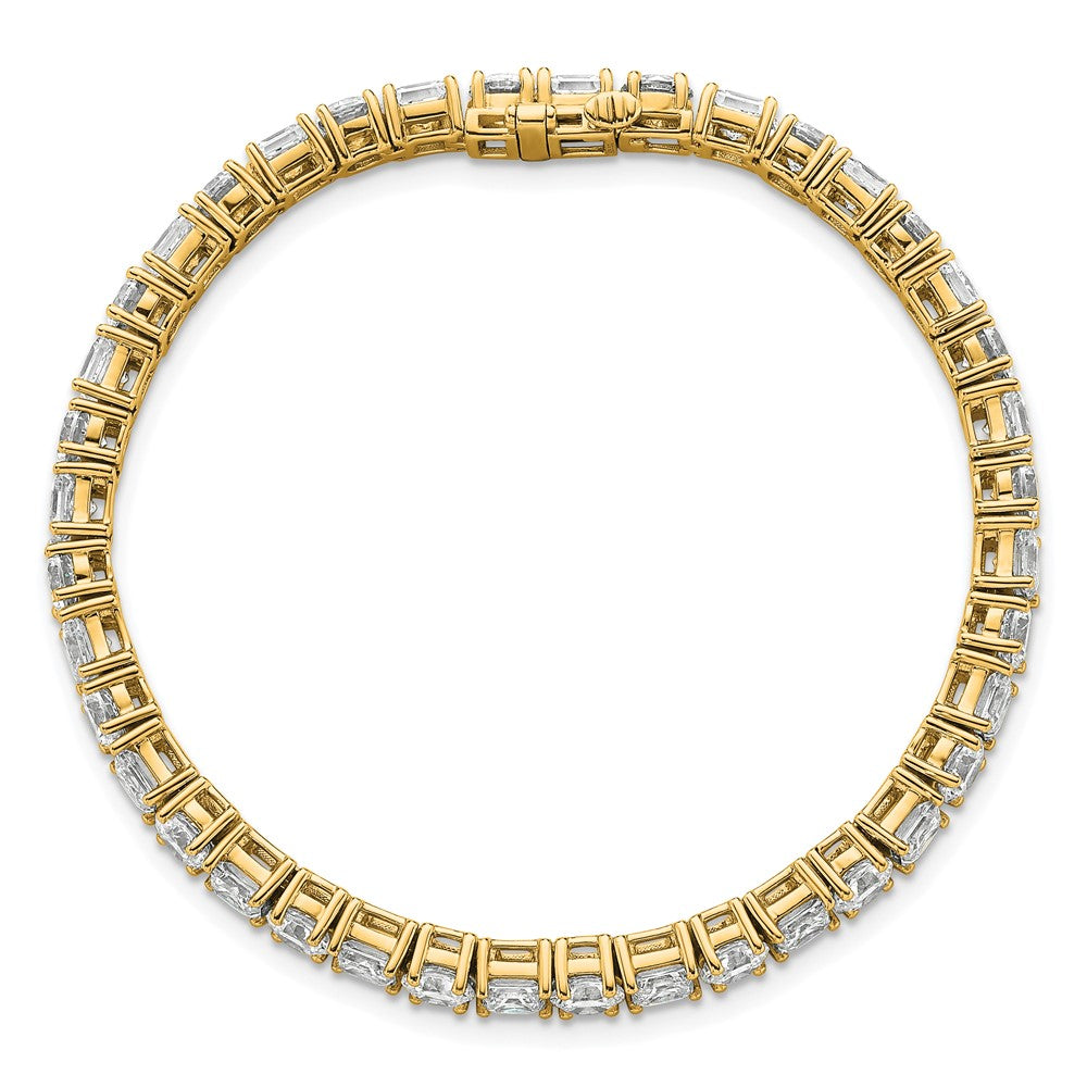 14K Yellow Gold Vs/Si Fgh Cert. Lab Grown Princess And Round Diamond Tennis Bracelet