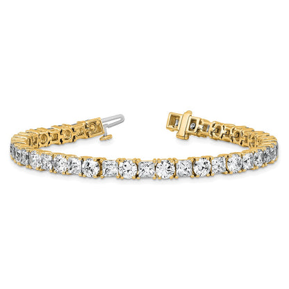 14K Yellow Gold Vs+ F+ Lab Grown Princess And Round Diamond Tennis Bracelet