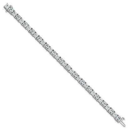14K White Gold Wg Vs Def Cert. Lab Grown Princess And Round Diamond Tennis Bracelet