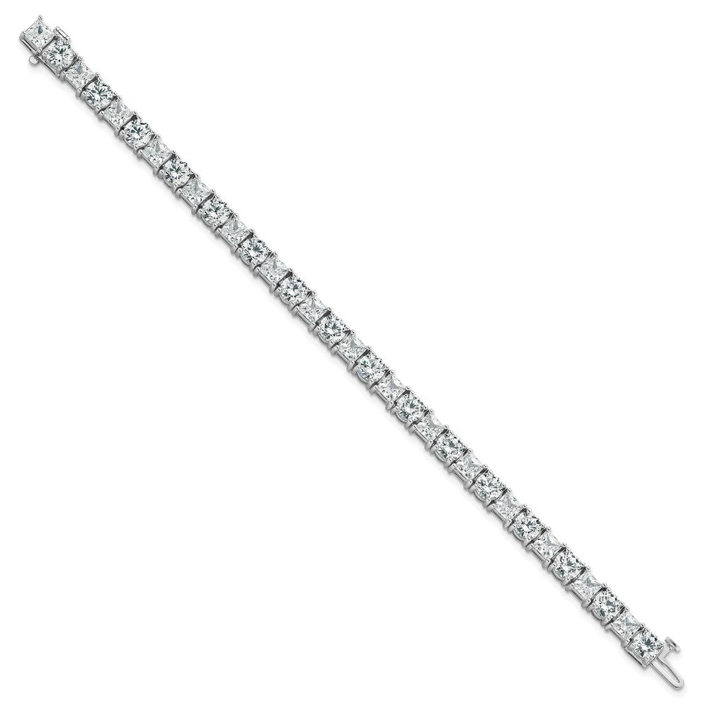 14K White Gold Wg Vs/Si+ G+ Lab Grown Princess And Round Diamond Tennis Bracelet