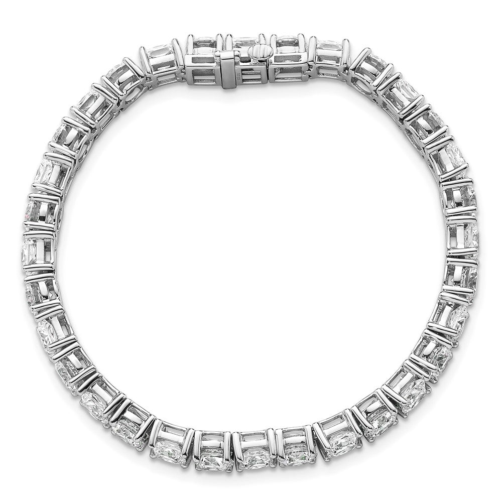 14K White Gold Wg Vs/Si Fgh Cert. Lab Grown Princess And Round Diamond Tennis Bracelet