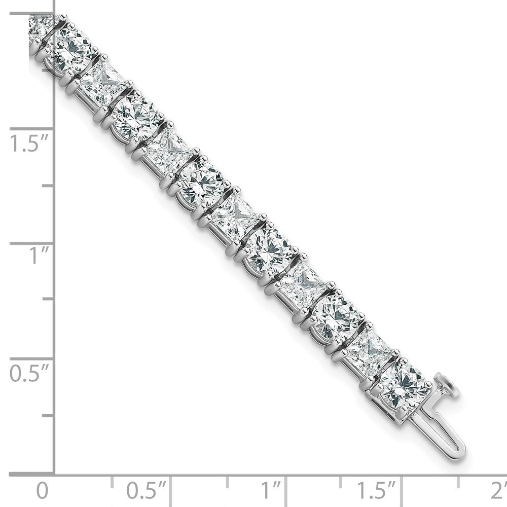 14K White Gold Wg Vs Def Cert. Lab Grown Princess And Round Diamond Tennis Bracelet