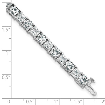 14K White Gold Wg Vs Def Cert. Lab Grown Princess And Round Diamond Tennis Bracelet