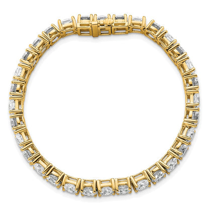 14K Yellow Gold Vs Def Cert. Lab Grown Princess And Round Diamond Tennis Bracelet