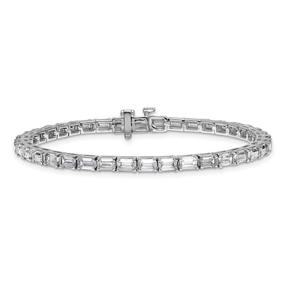 14K White Gold Lab Grown Diamond Vs+ F+ Emerald Tennis Bracelet
