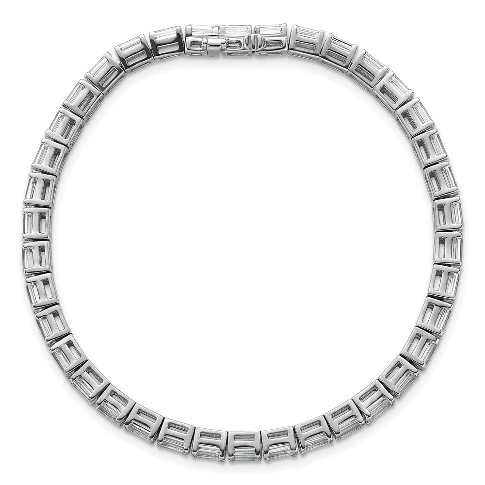 14K White Gold Cert. Lab Grown Diamond Vs Def Emerald Tennis Bracelet