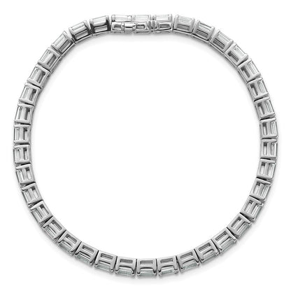 14K White Gold Cert. Lab Grown Diamond Vs Def Emerald Tennis Bracelet