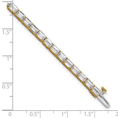 14K Yellow Gold Lab Grown Diamond Vs/Si+ G+ Emerald Tennis Bracelet