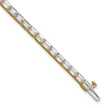 14K Yellow Gold Lab Grown Diamond Vs/Si+ G+ Emerald Tennis Bracelet