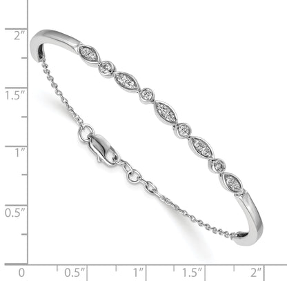 14k White Gold 1/2 Ct. Lab Grown Diamond VS/SI+ G+ Bangle Bracelet