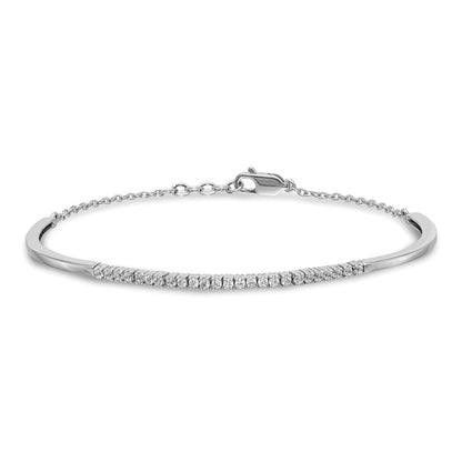14k White Gold 1/2 Ct. Lab Grown Diamond VS/SI+ G+ Bangle Bracelet