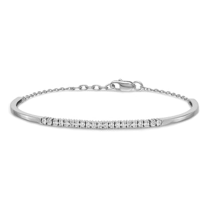 14k White Gold 3/4 Ct. Lab Grown Diamond VS/SI+ G+ Bangle Bracelet
