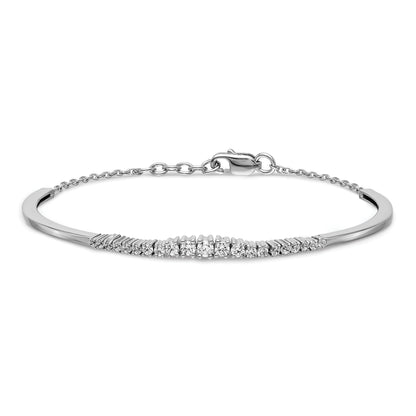 14k White Gold 3/4 Ct. Lab Grown Diamond VS/SI+ G+ Graduated Bangle Bracelet