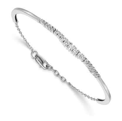 14k White Gold 3/4 Ct. Lab Grown Diamond VS/SI+ G+ Graduated Bangle Bracelet