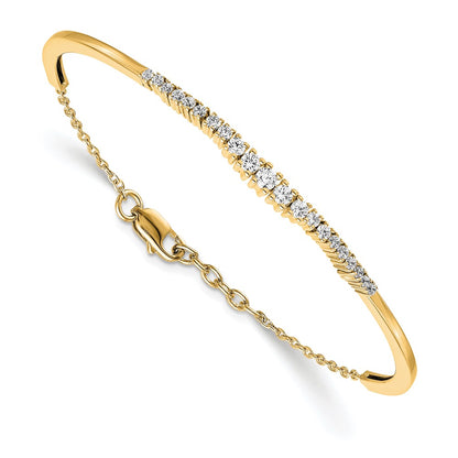 14k Yellow Gold 3/4 Ct. Lab Grown Diamond VS/SI+ G+ Graduated Bangle Bracelet