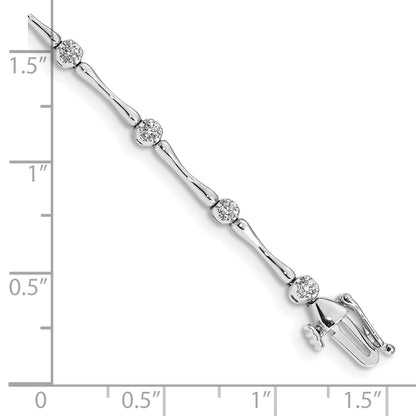 14k White Gold 1/2 Ct. Lab Grown Diamond VS/SI+ G+ 7 inch Fancy Bracelet