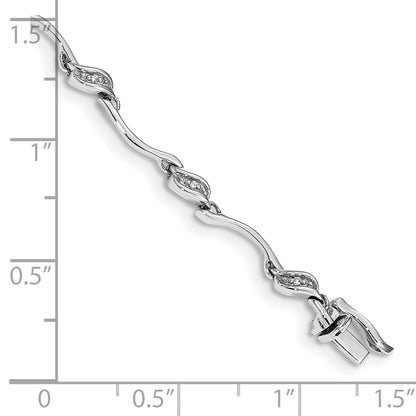 10K White Gold Diamond Link Bracelet