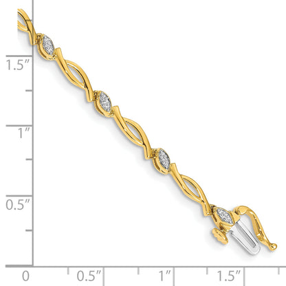 10K Yellow Gold Diamond Bracelet