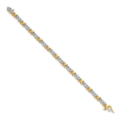 14k Two-Tone 1/2 Ct. Lab Grown Diamond VS/SI+ G+ 7 inch X Fancy Bracelet