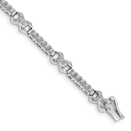 14k White Gold 1/3 Ct. Lab Grown Diamond VS/SI+ G+ 7 inch Fancy Bracelet