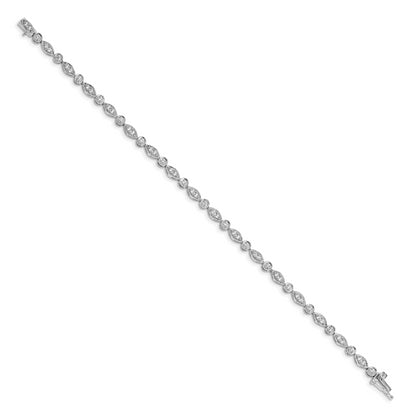 14k White Gold 3/4 Ct. Lab Grown Diamond VS/SI+ G+ 7 inch Fancy Bracelet