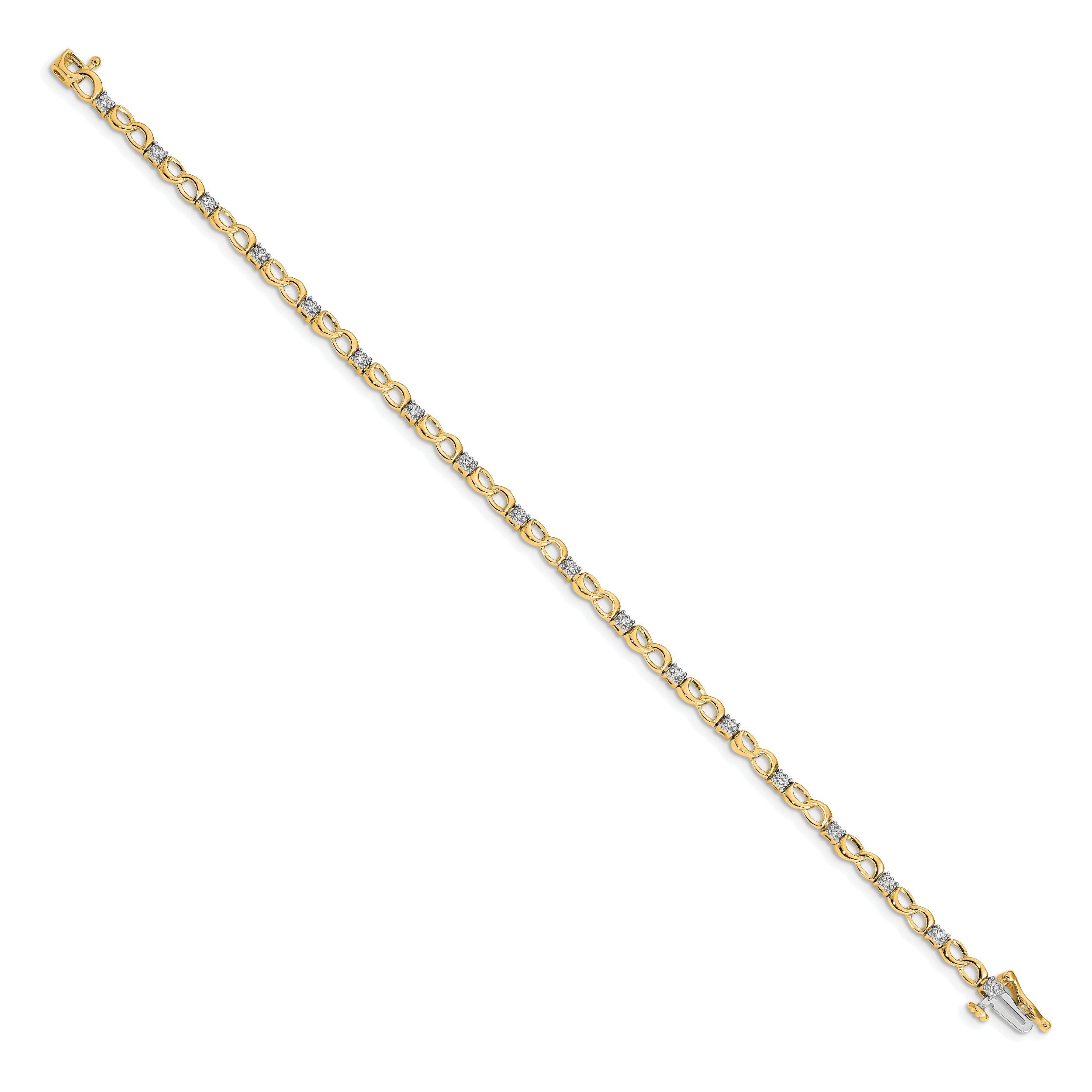 10K Yellow Gold Diamond Figure 8 Link Bracelet