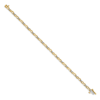 10K Yellow Gold Diamond Figure 8 Link Bracelet