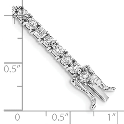 10K White Gold Illusion Setting Diamond Bracelet