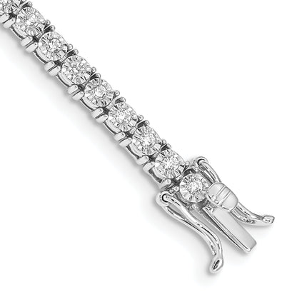 10K White Gold Illusion Setting Diamond Bracelet