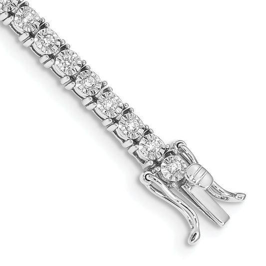 10K White Gold Illusion Setting Diamond Bracelet