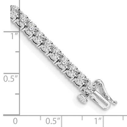 10K White Gold Illusion Setting Diamond Bracelet