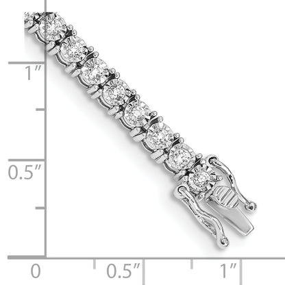 14k White Gold 2 Ct. Lab Grown Diamond VS/SI+ G+ 7.5 inch Illusion Setting Bracelet