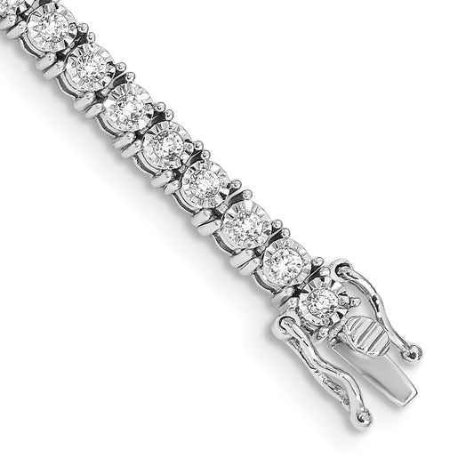 14k White Gold 2 Ct. Lab Grown Diamond VS/SI+ G+ 7.5 inch Illusion Setting Bracelet