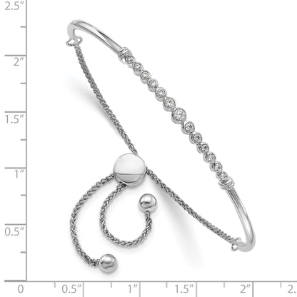 14k White Gold 1/5 Ct. Lab Grown Diamond VS/SI+ G+ Adjustable Bolo Bracelet