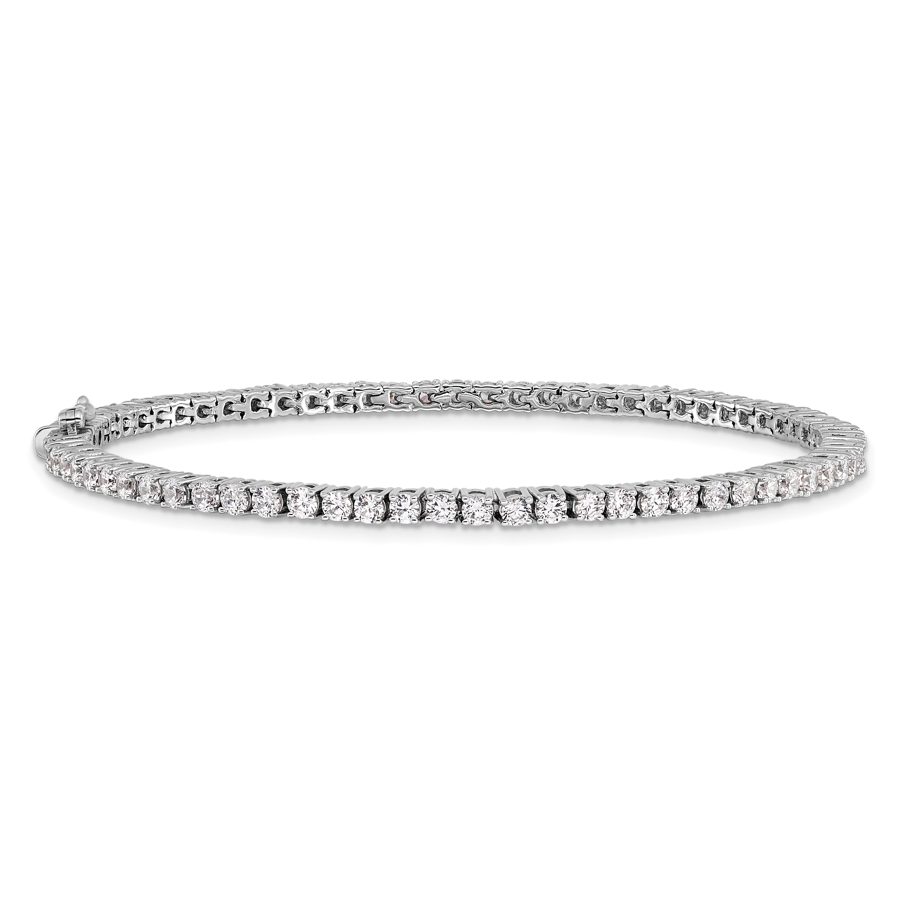 14k White Gold 4 3/8 Ct. Lab Grown Diamond VS/SI+ G+ 7.5 inch Tennis Bracelet