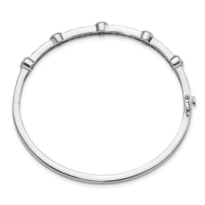 14K White Gold True Origin 1 Carat Lab Grown Diamond Vs D E F Medium 7 Inch Fancy Bangle
